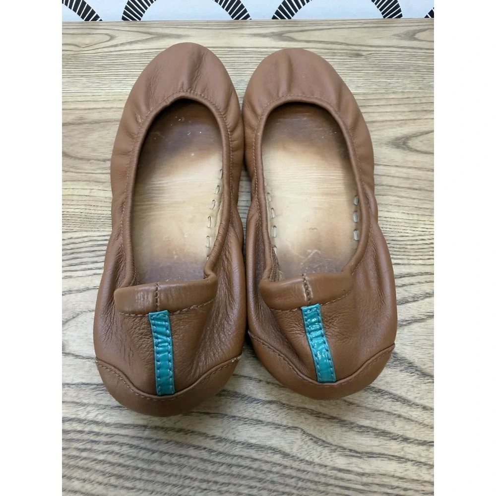 Tieks by Gavrieli Foldable Ballet Flats 8 Chestnut Brown 100% Nappa Leather